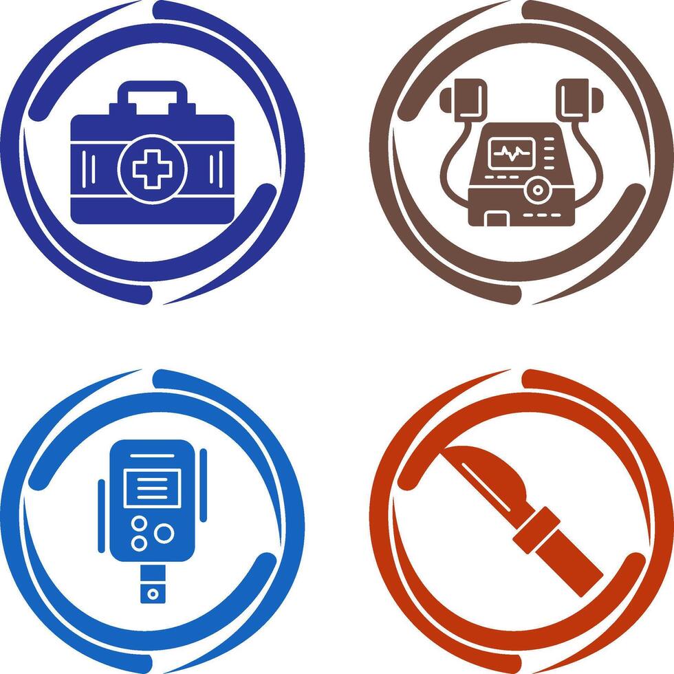 Defribillator and First Aid Kit Icon vector