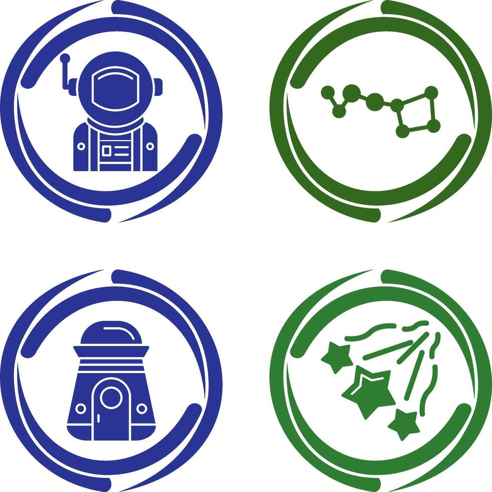 big dipper and astronaut Icon vector