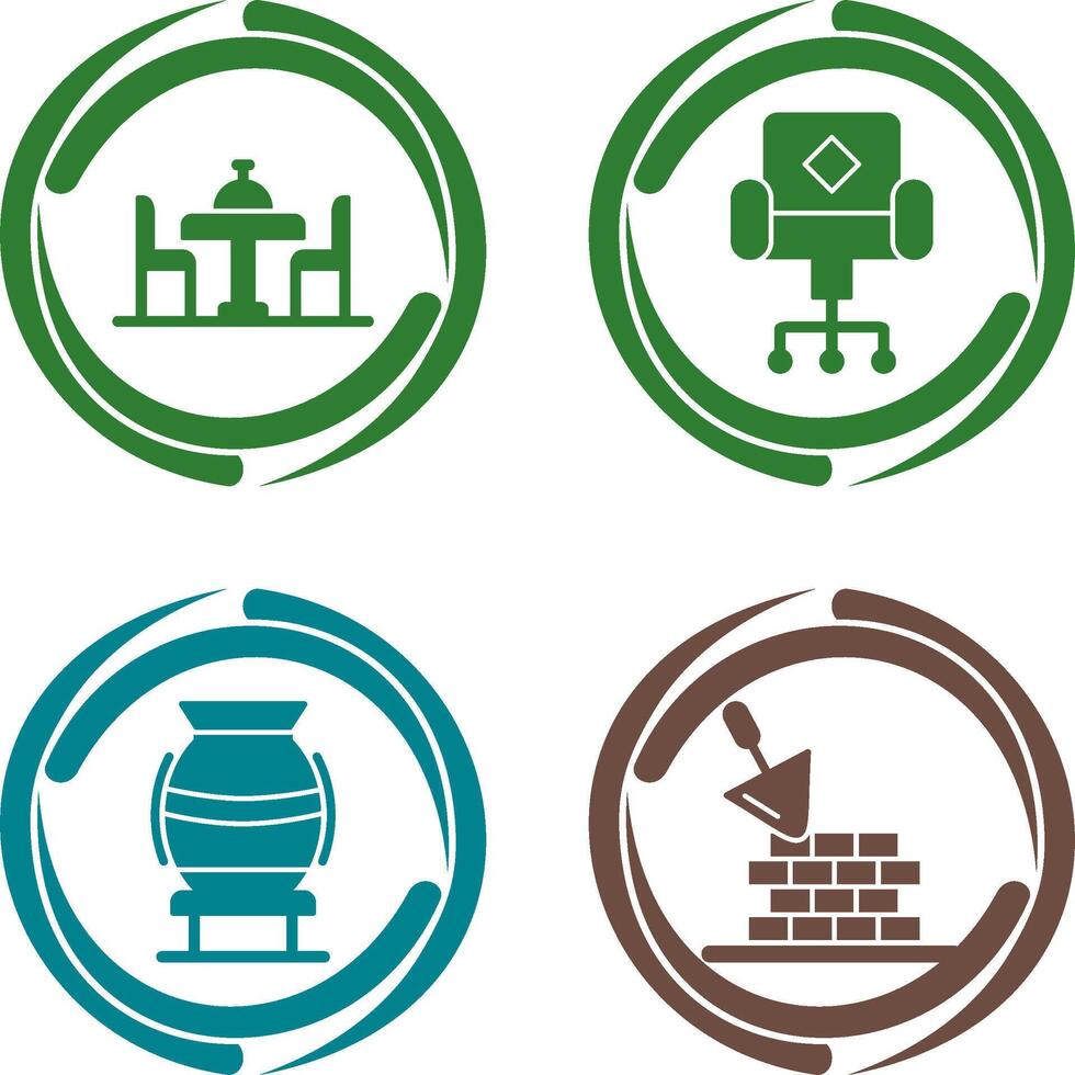 Chair and Dinning Table Icon vector
