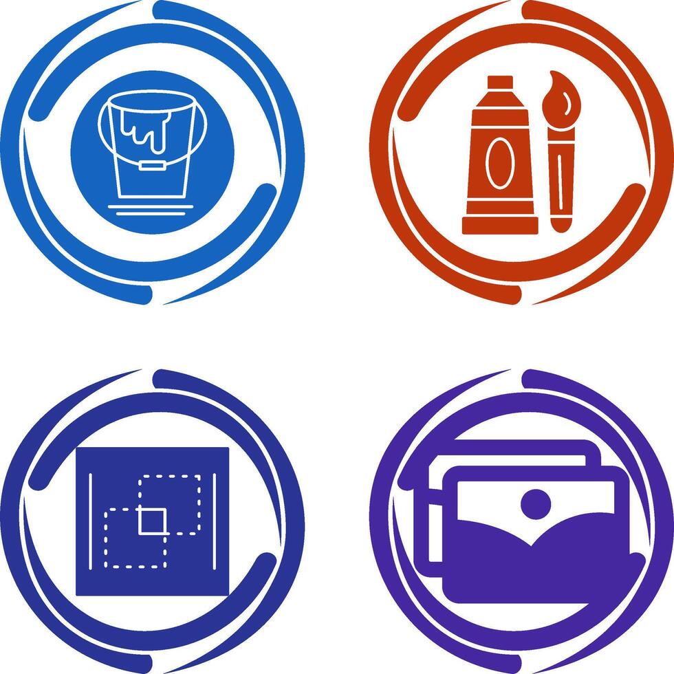 paint bucket and oil paint Icon vector