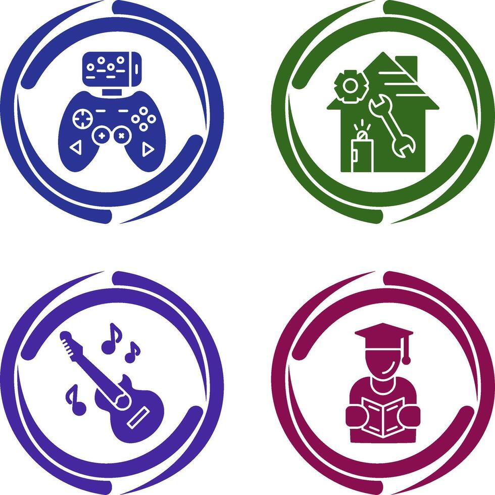 Game Controller and home repair Icon vector