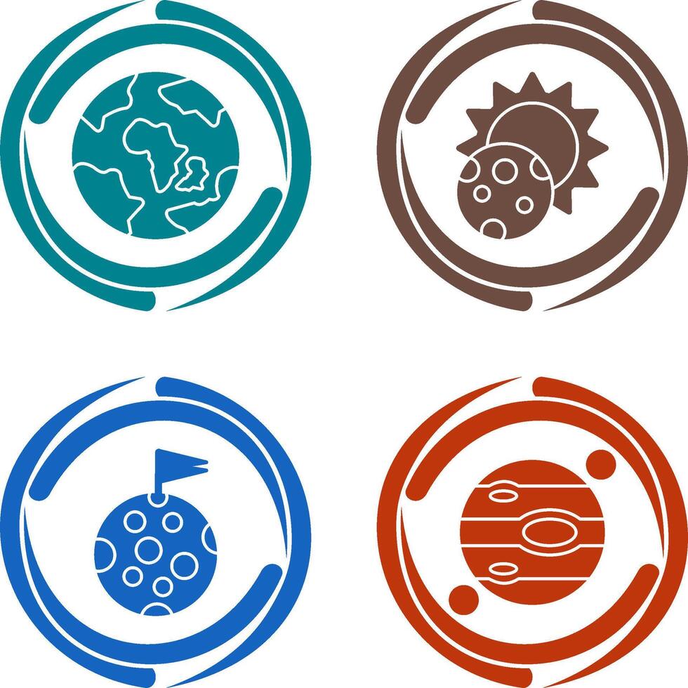 earth and eclipse Icon vector