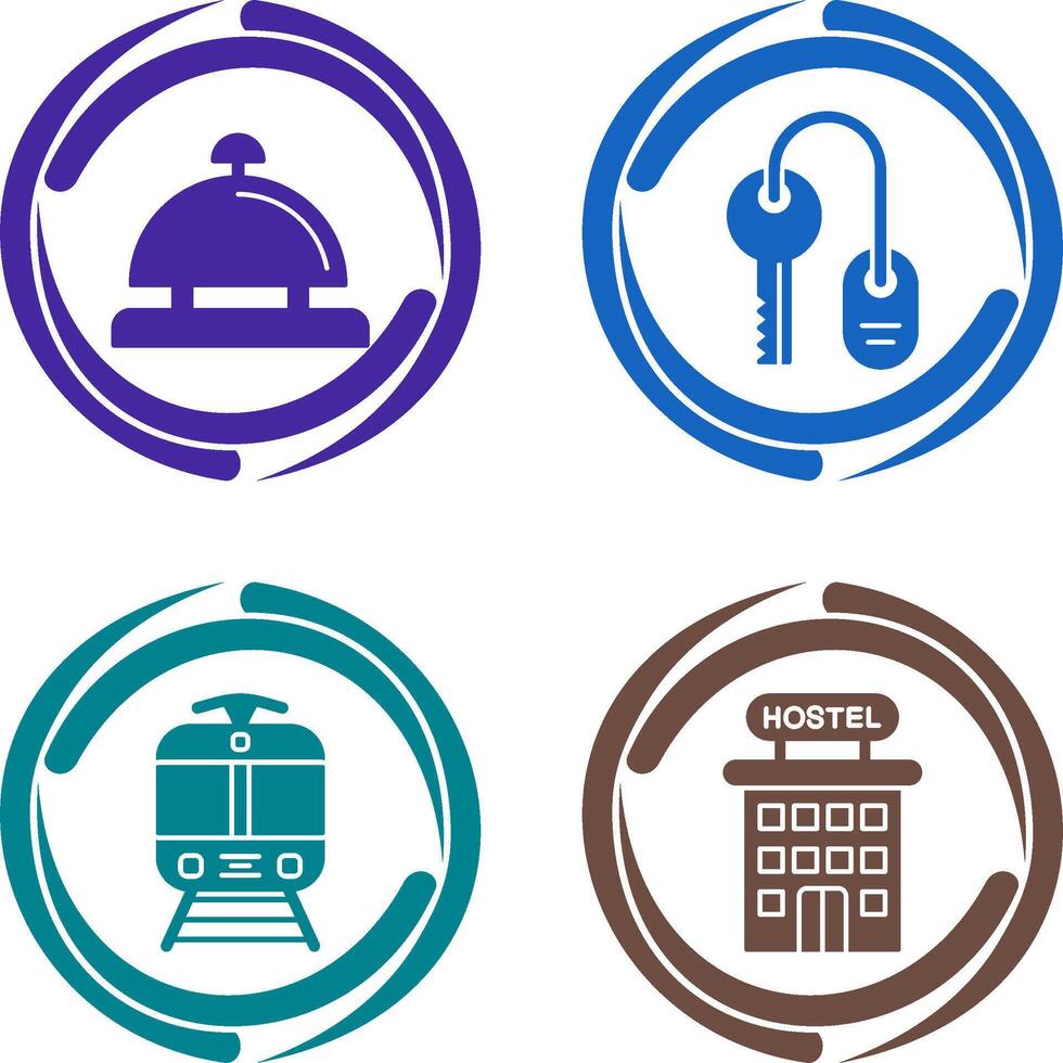 Room key and Desk Bell Icon vector