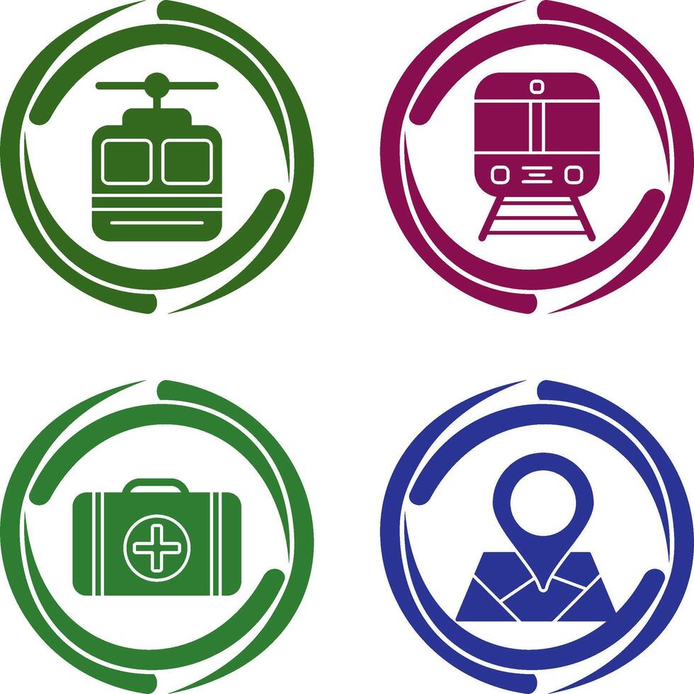 Cable car and Train Icon vector