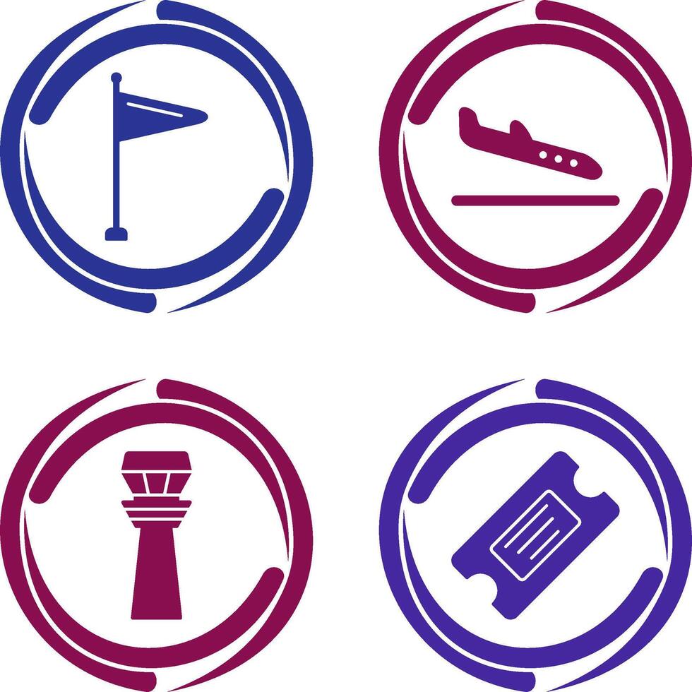 Wind Sign and Arrival Icon vector