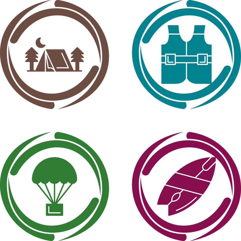 Tent and Life Icon vector