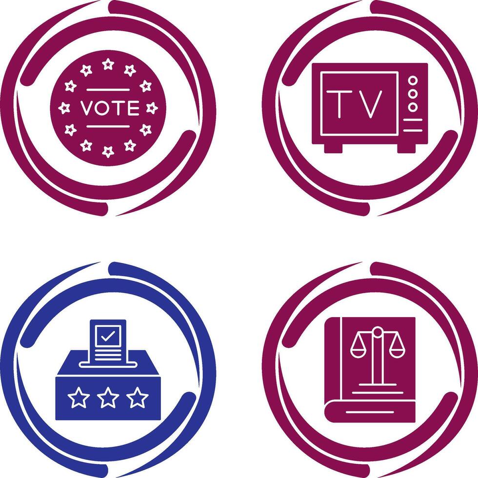 votar y televisión icono vector