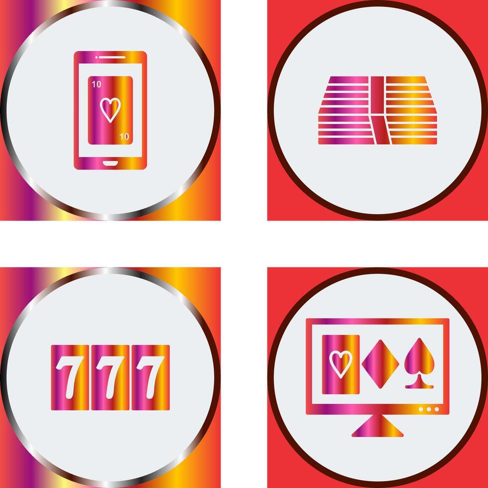 phone gambling and pack of bills Icon vector