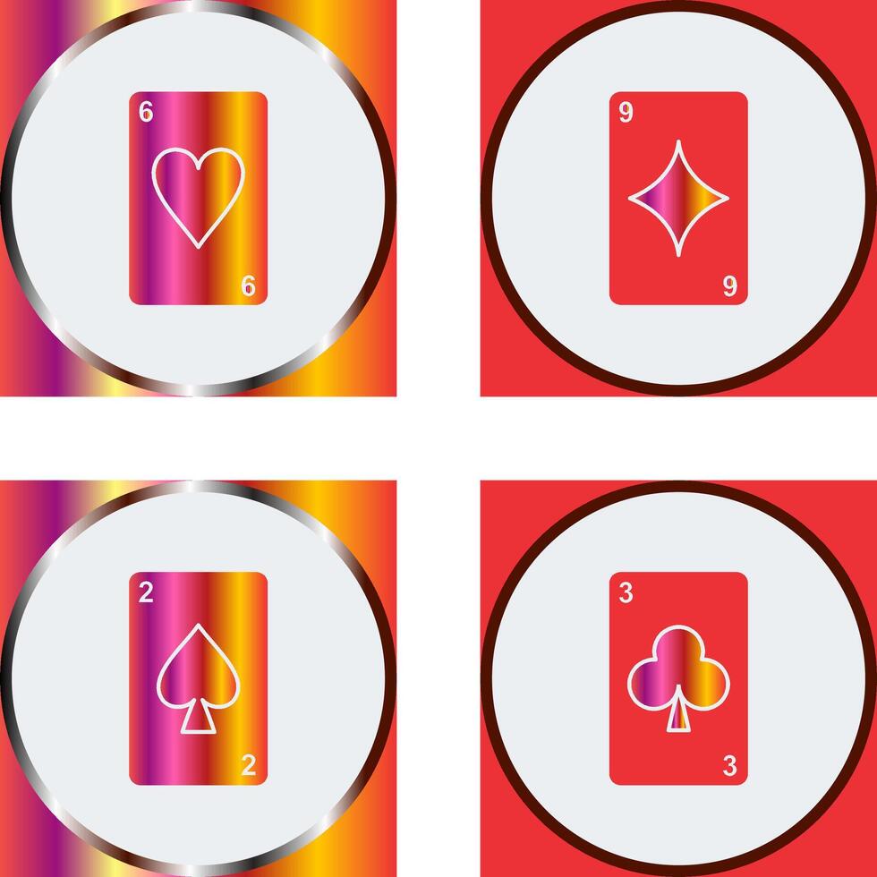 heart cards and diamonds card Icon vector