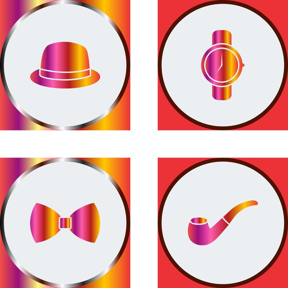 Hat and Watch Icon vector