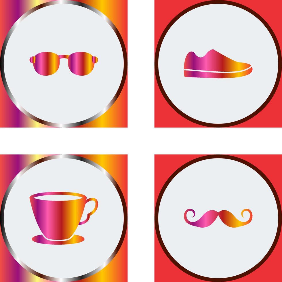 Gafas de sol y zapato icono vector