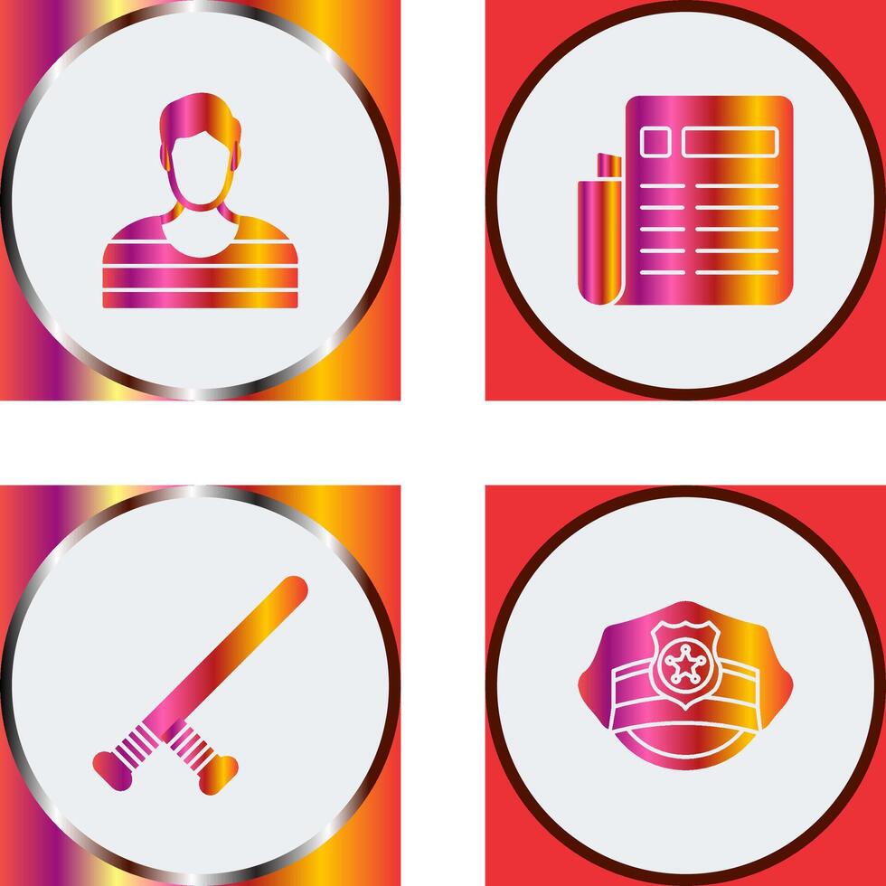 Prisioner and Newespaper Icon vector