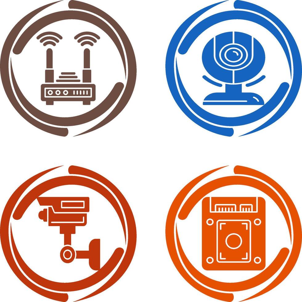 Router and Web Cam Icon vector