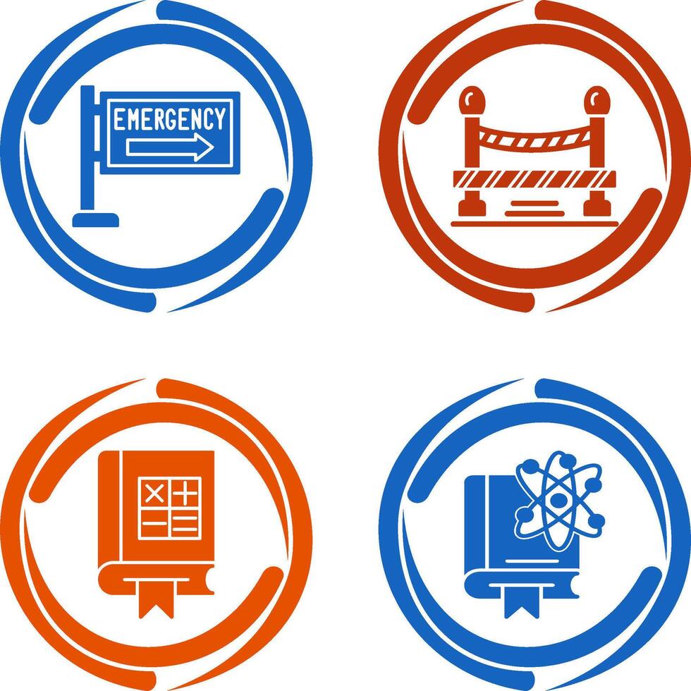 emergencia firmar y hacer no cruzar línea, icono vector