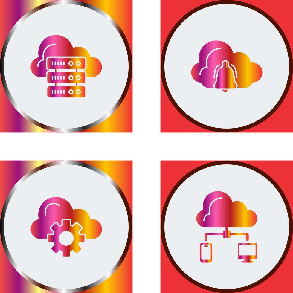 Alert and Server Icon vector