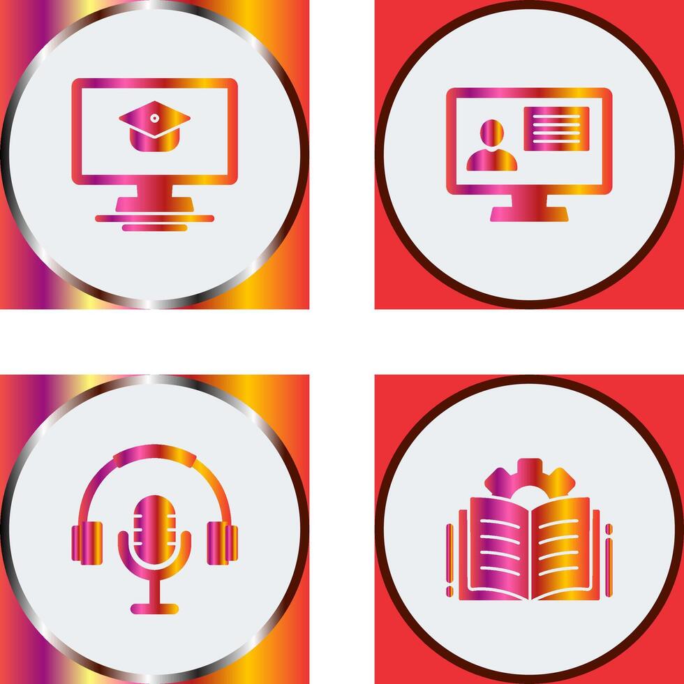 Online Course and distance Icon vector