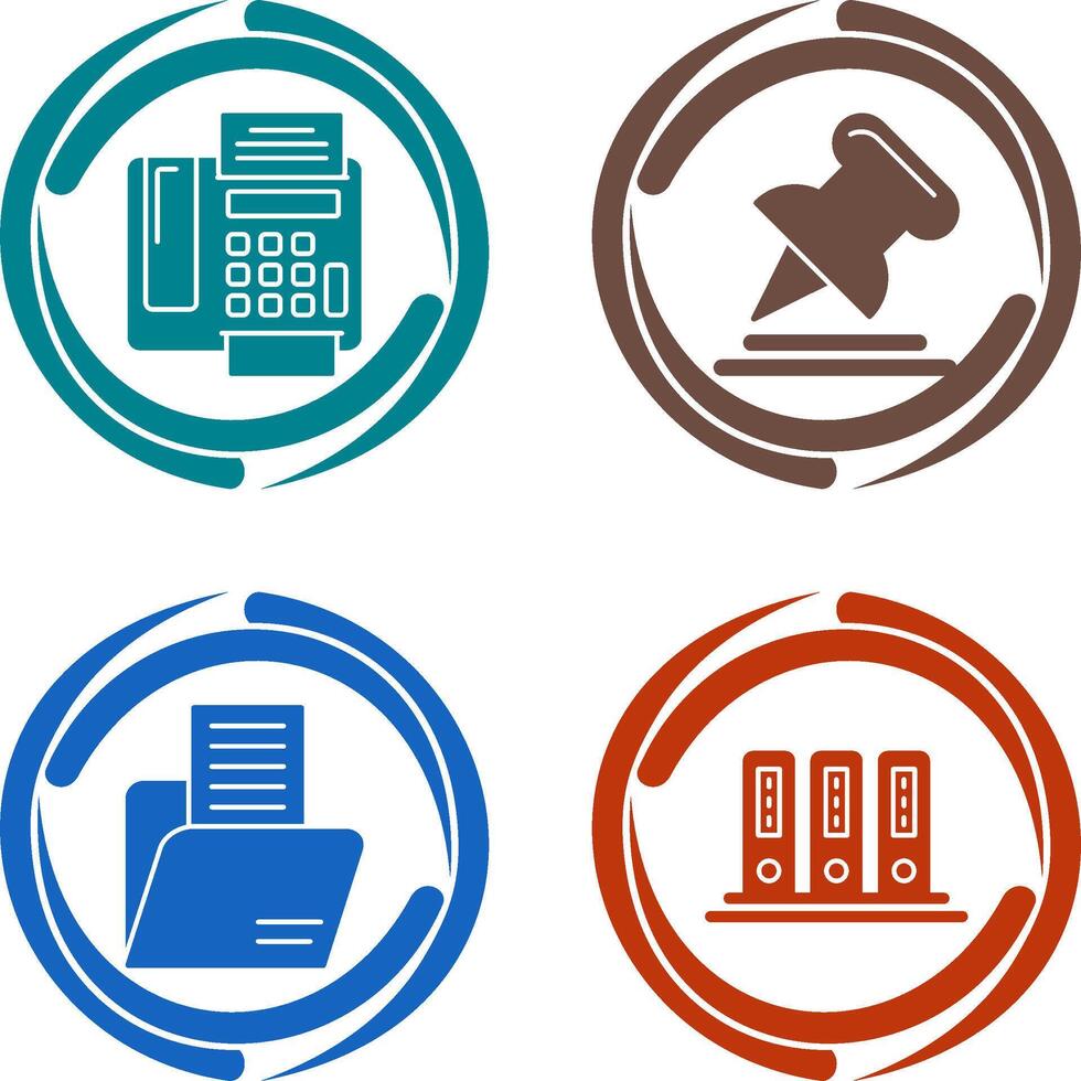 Fax Machine and Pin Icon vector