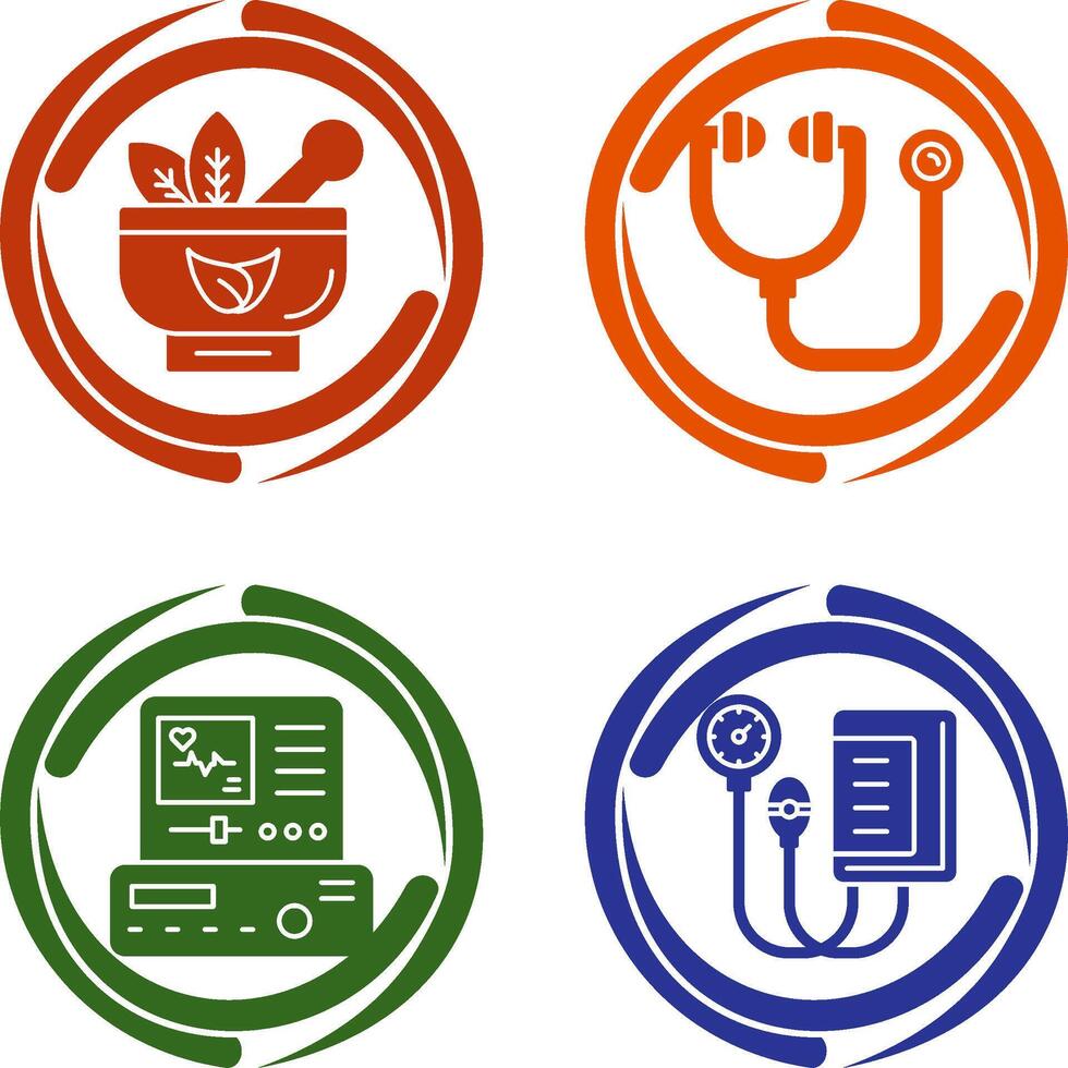 Ayurvedic and Stethoscope Icon vector
