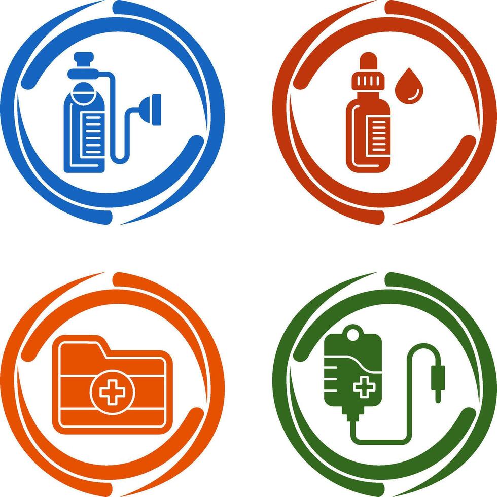 Oxygen and Dropper Icon vector