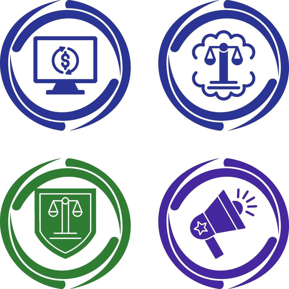 Demonstrator and Justice Scale Icon vector