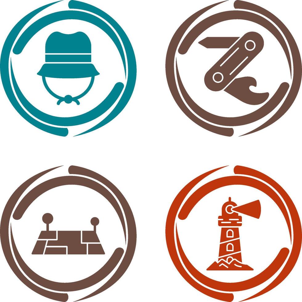 Camping Gas and Swiss Army Knife Icon vector