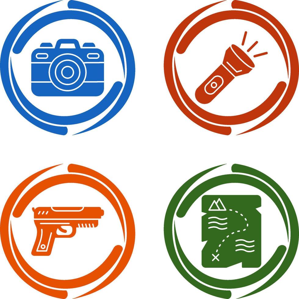 Camera and Flash Light Icon vector