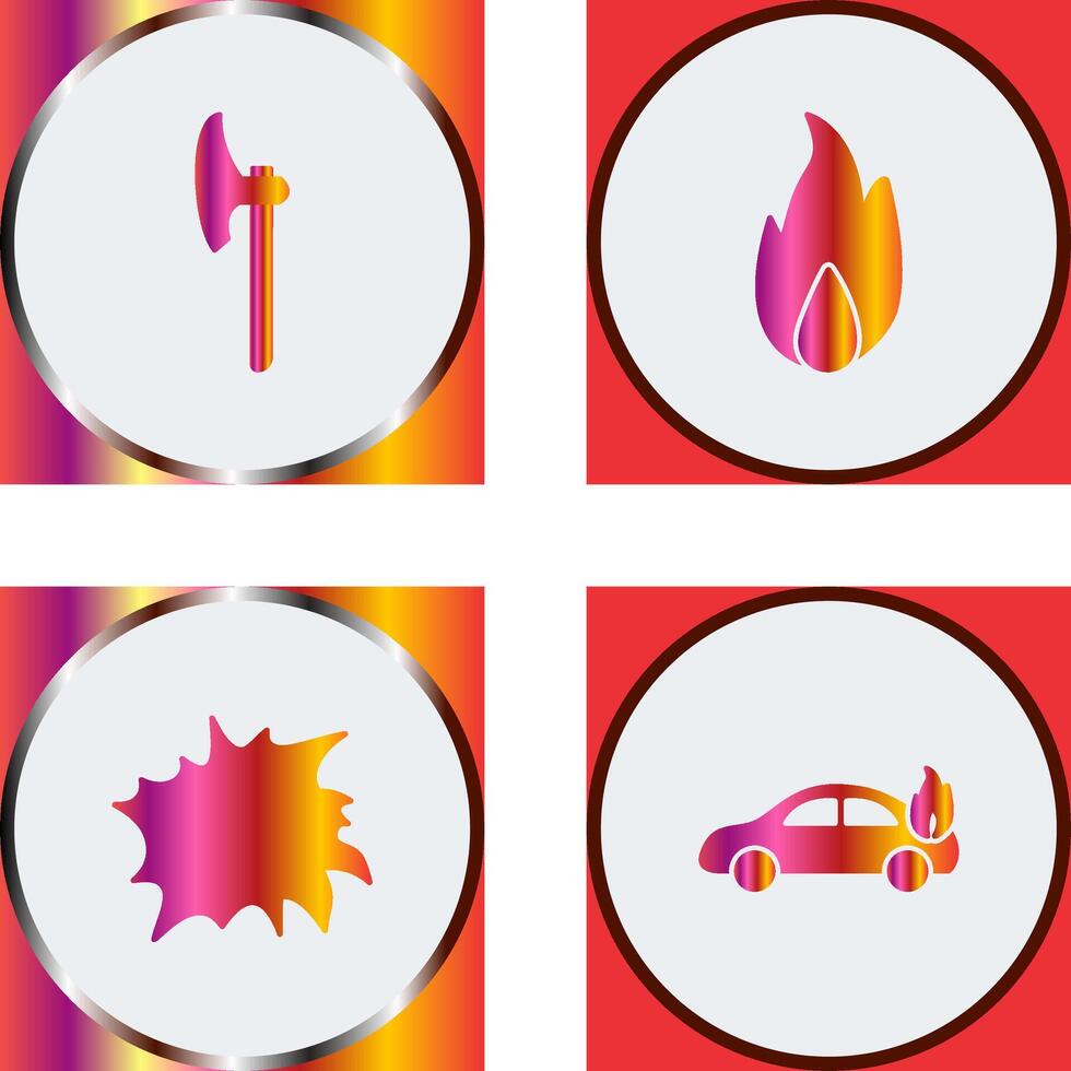 axe and fire Icon vector