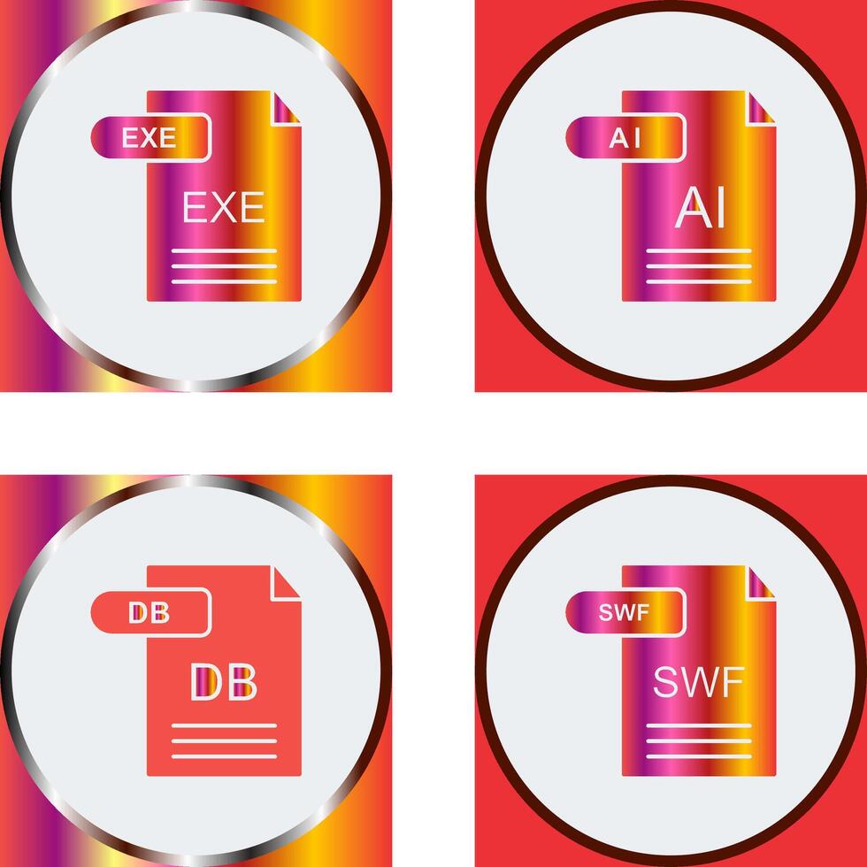 AI and EXE Icon vector