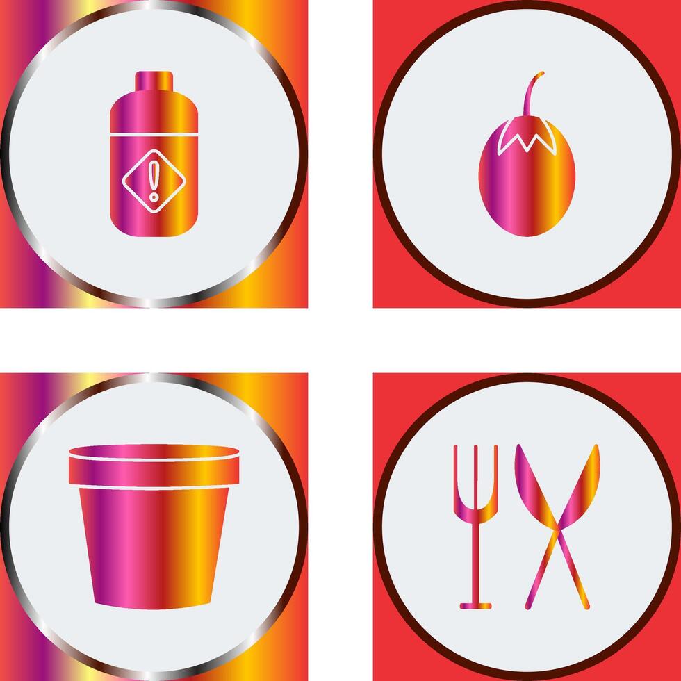 Vegetable plant and Pesticide Icon vector