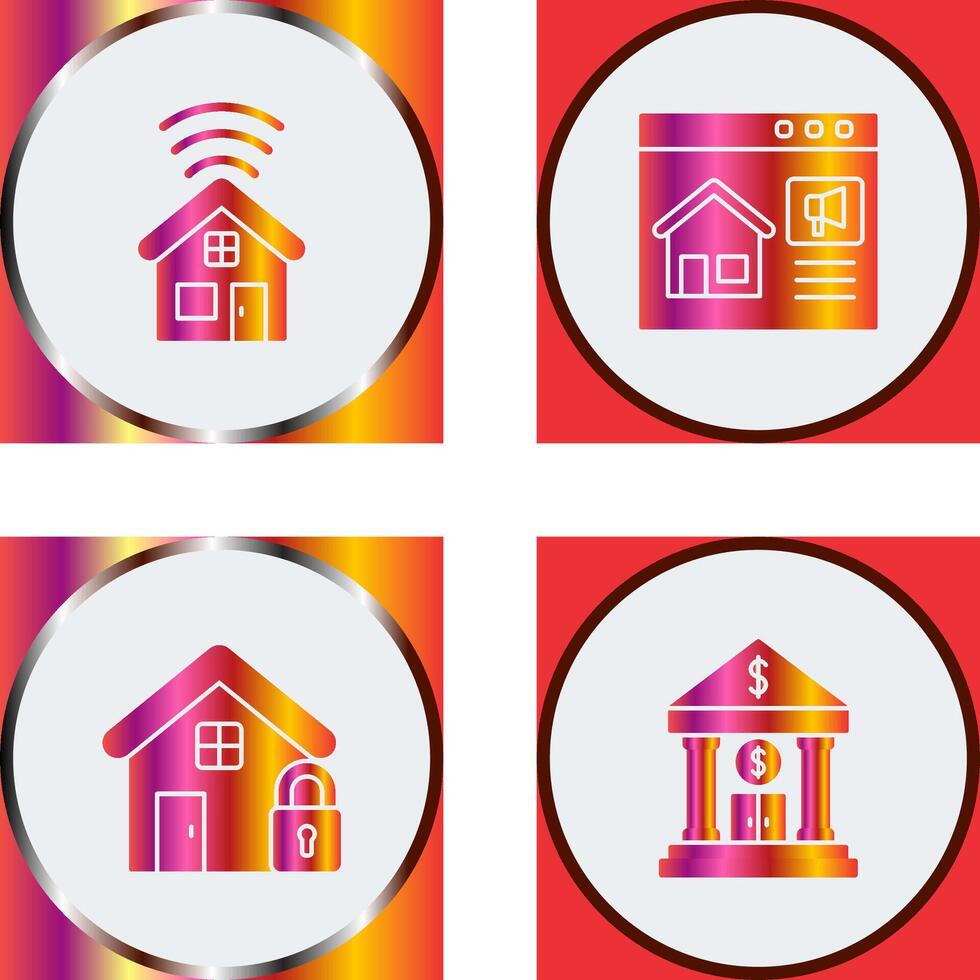 Smart house and Marketing Icon vector