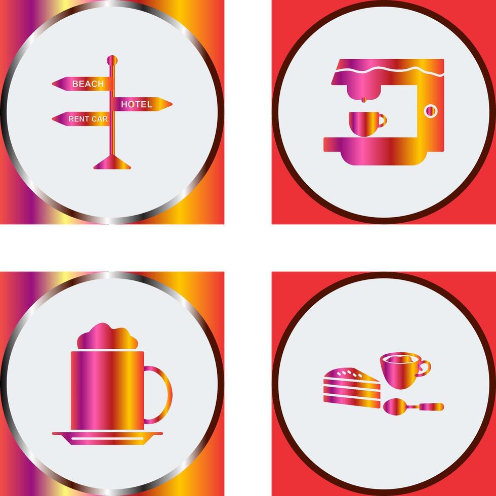 signboard and coffe machine Icon vector