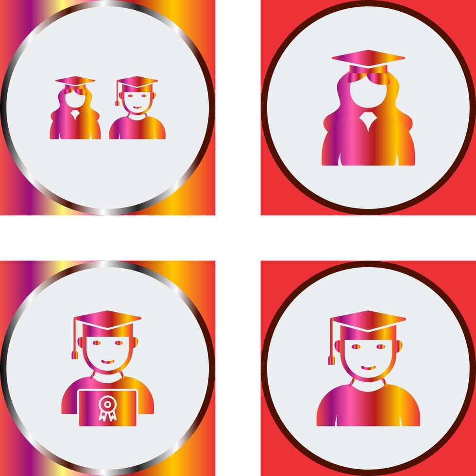 Graduates and Female Graduate Icon vector