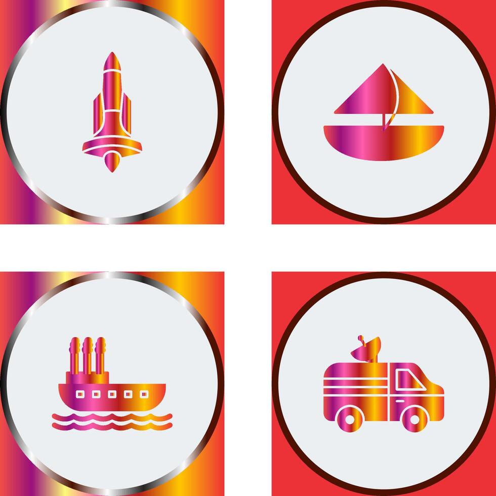 Rocket and Small Yacht Icon vector