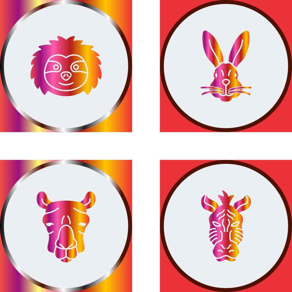 Sloth and Rabbit Icon vector