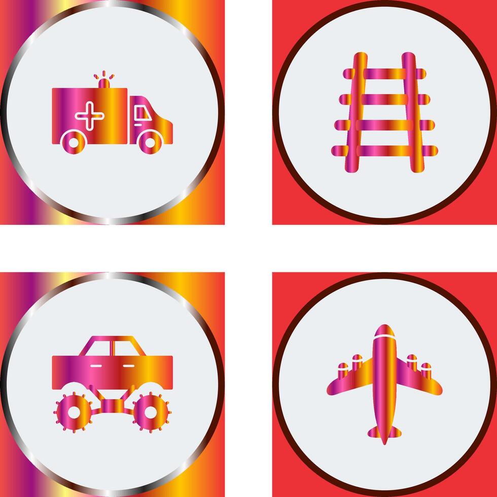 Ambulance and Train tack Icon vector