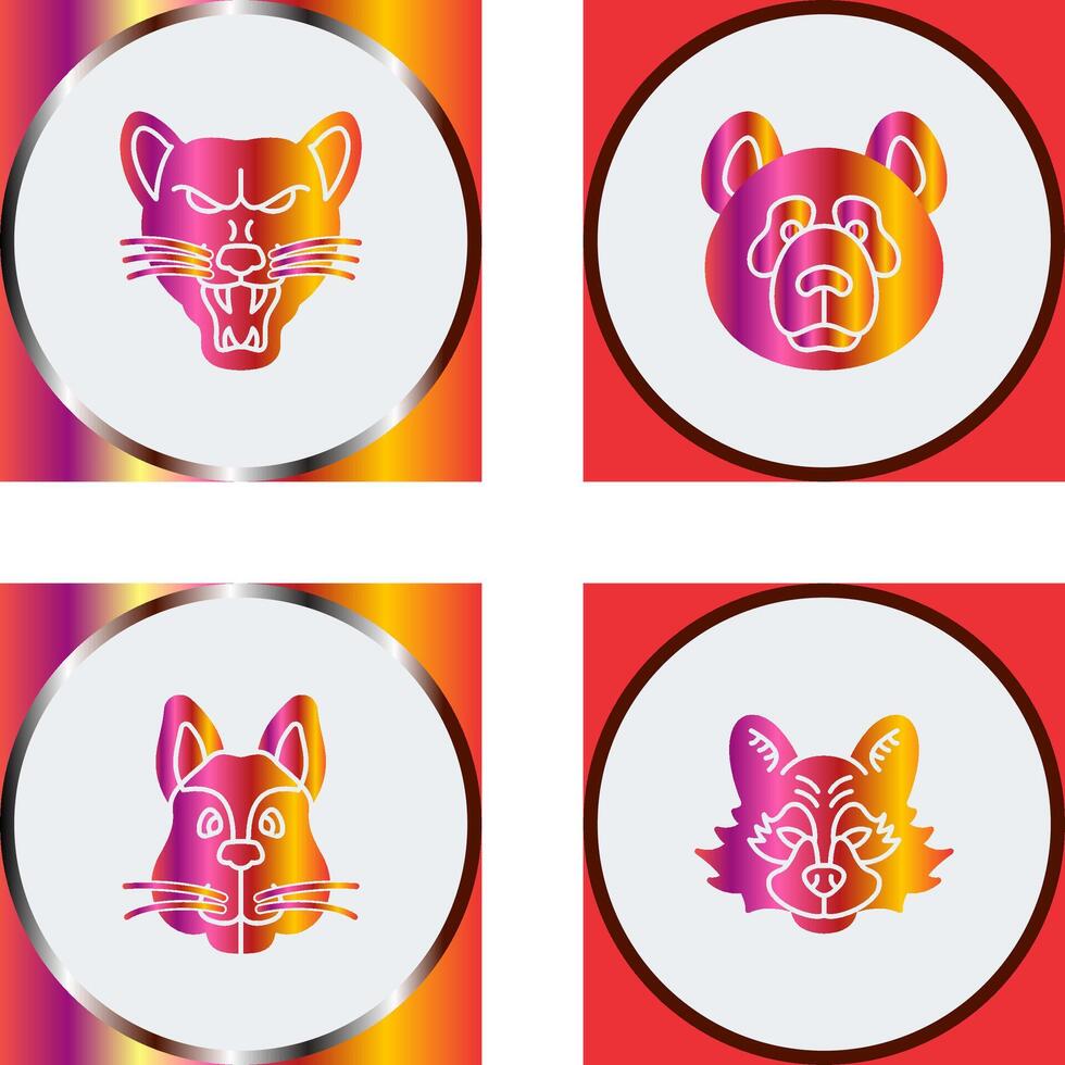 Wolf and Panda Icon vector