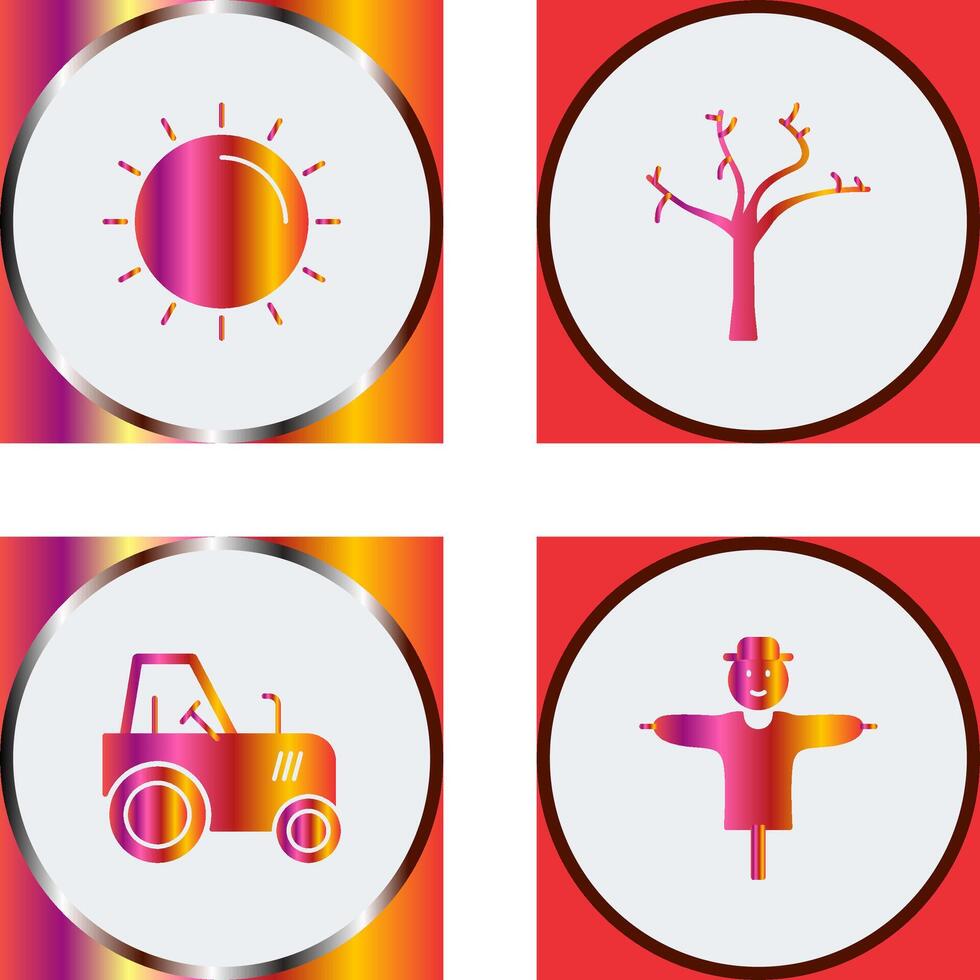 Sun and Tree Icon vector