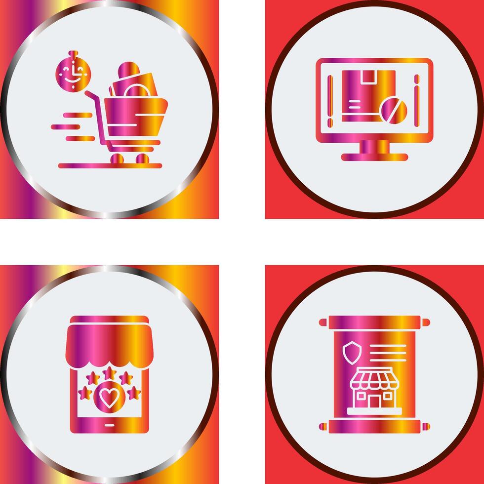 Happy Hour and Out of Stock Icon vector