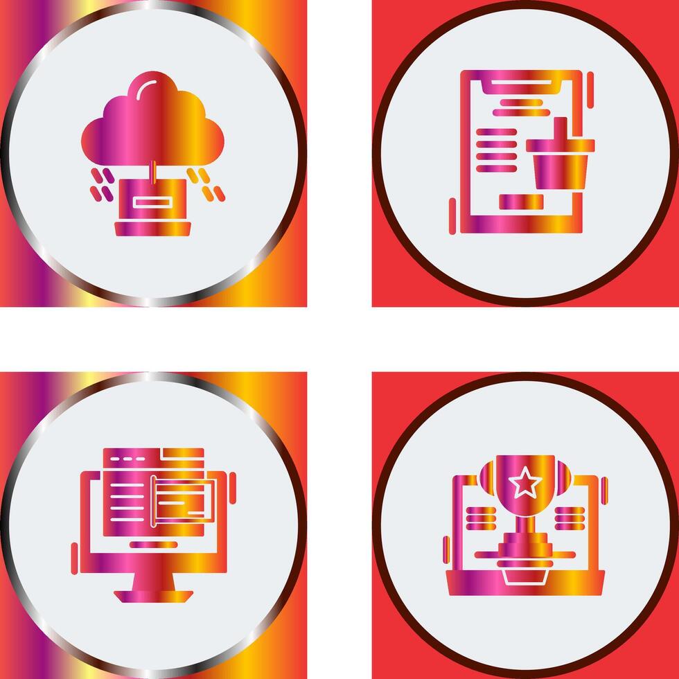 Cloud Computing and Online Shopping Icon vector