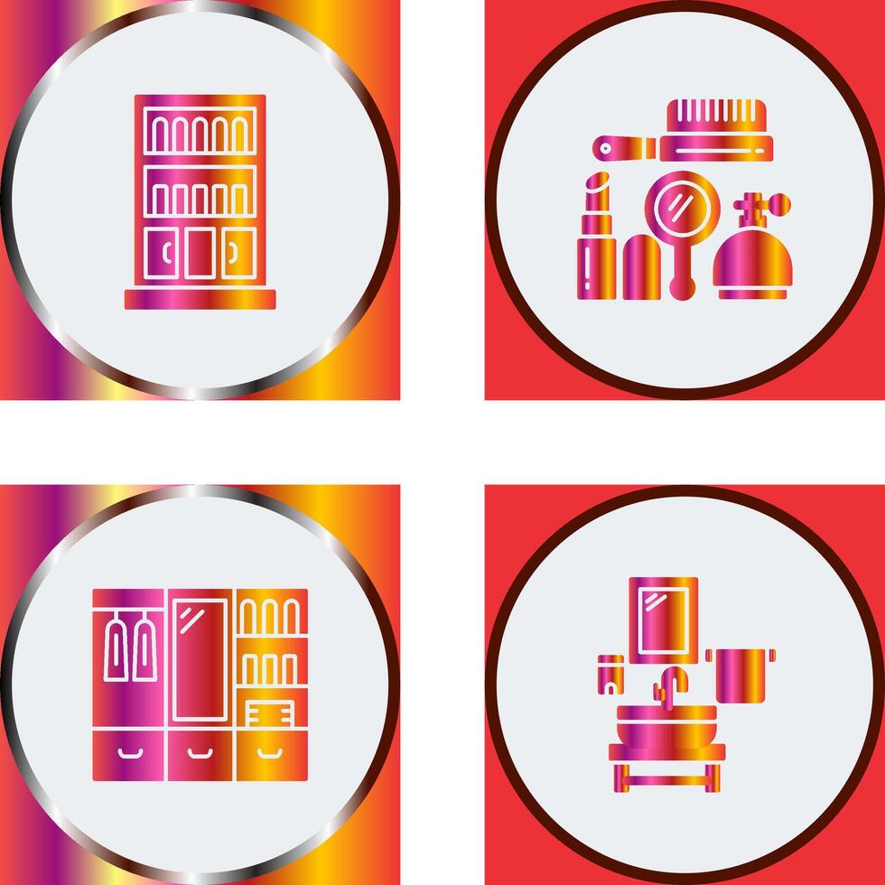 Book Shelf and Makeup Icon vector