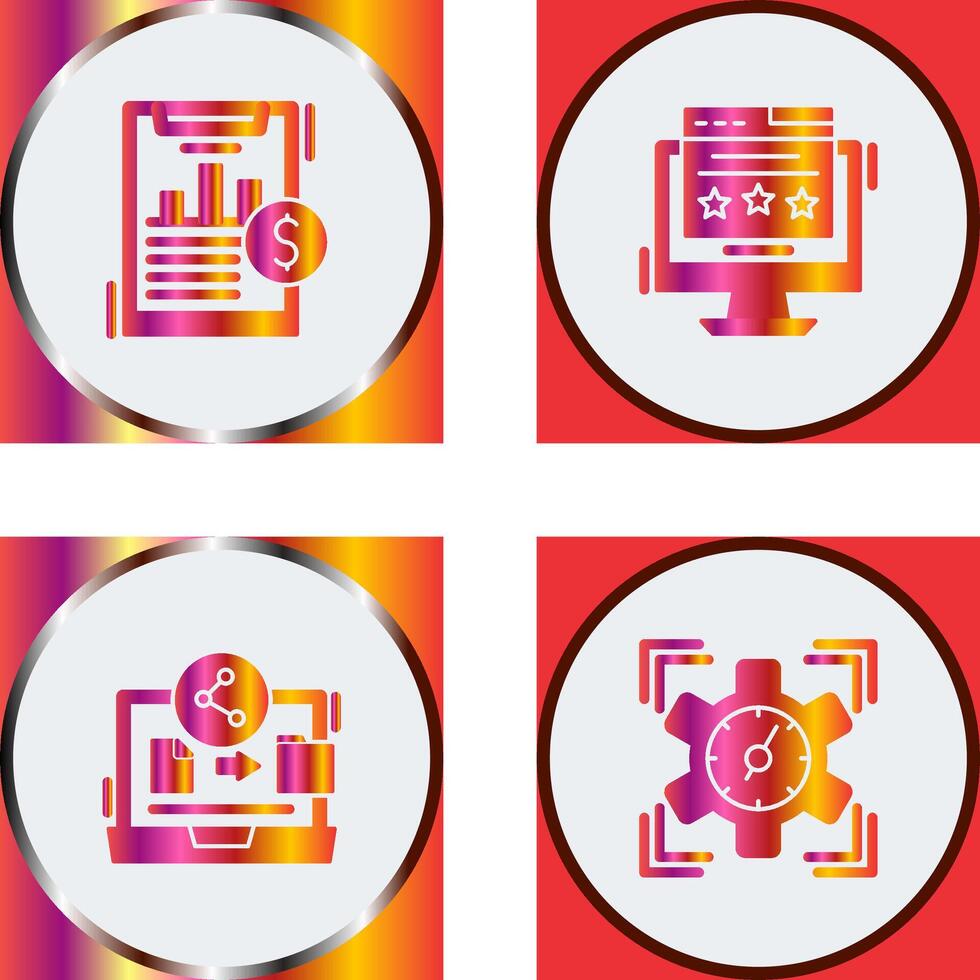 Financial Analytics and Webpage Icon vector
