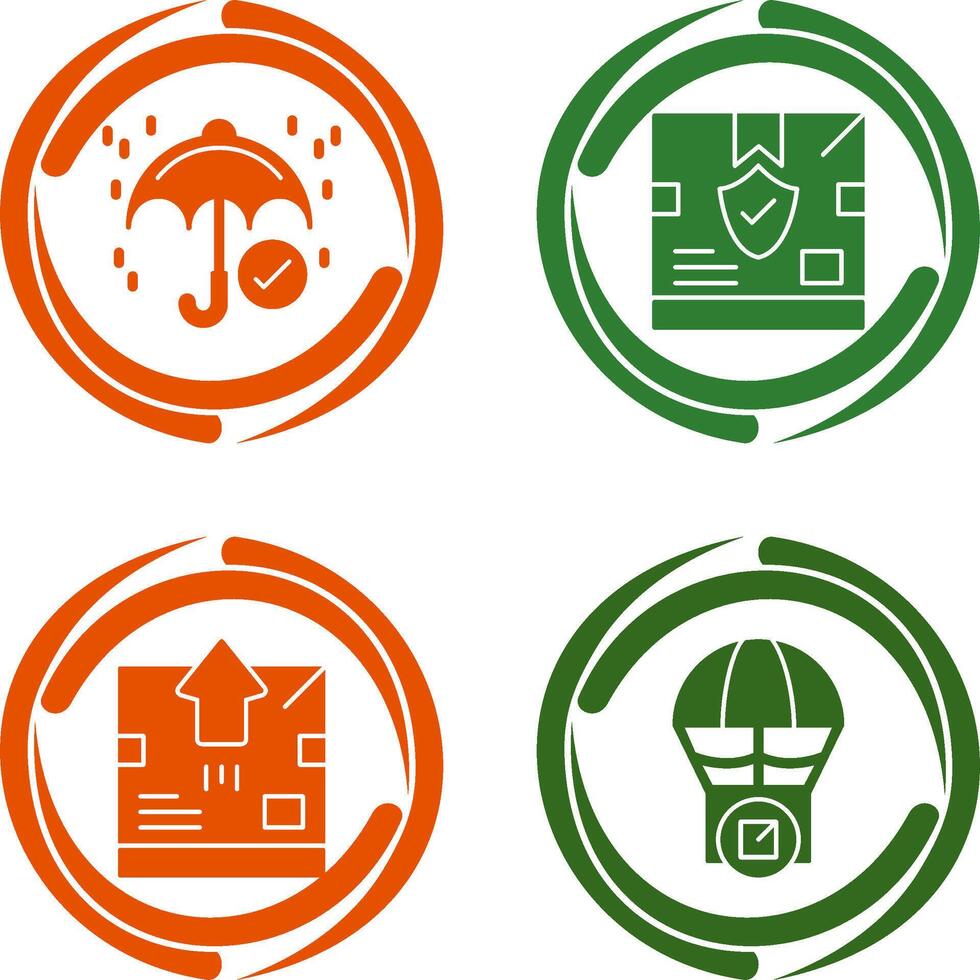 keep dry and delivery box Icon vector