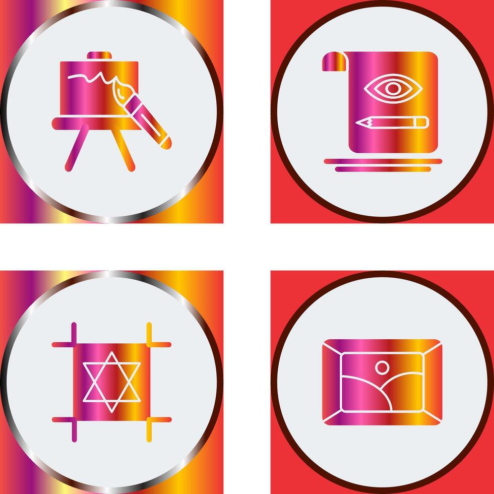 canvas and sketch Icon vector