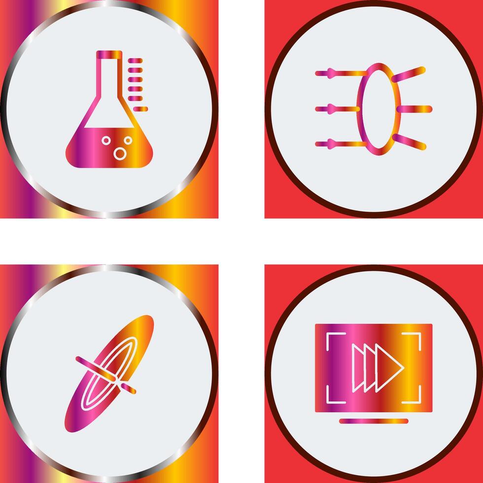 Refraction and beaker Icon vector