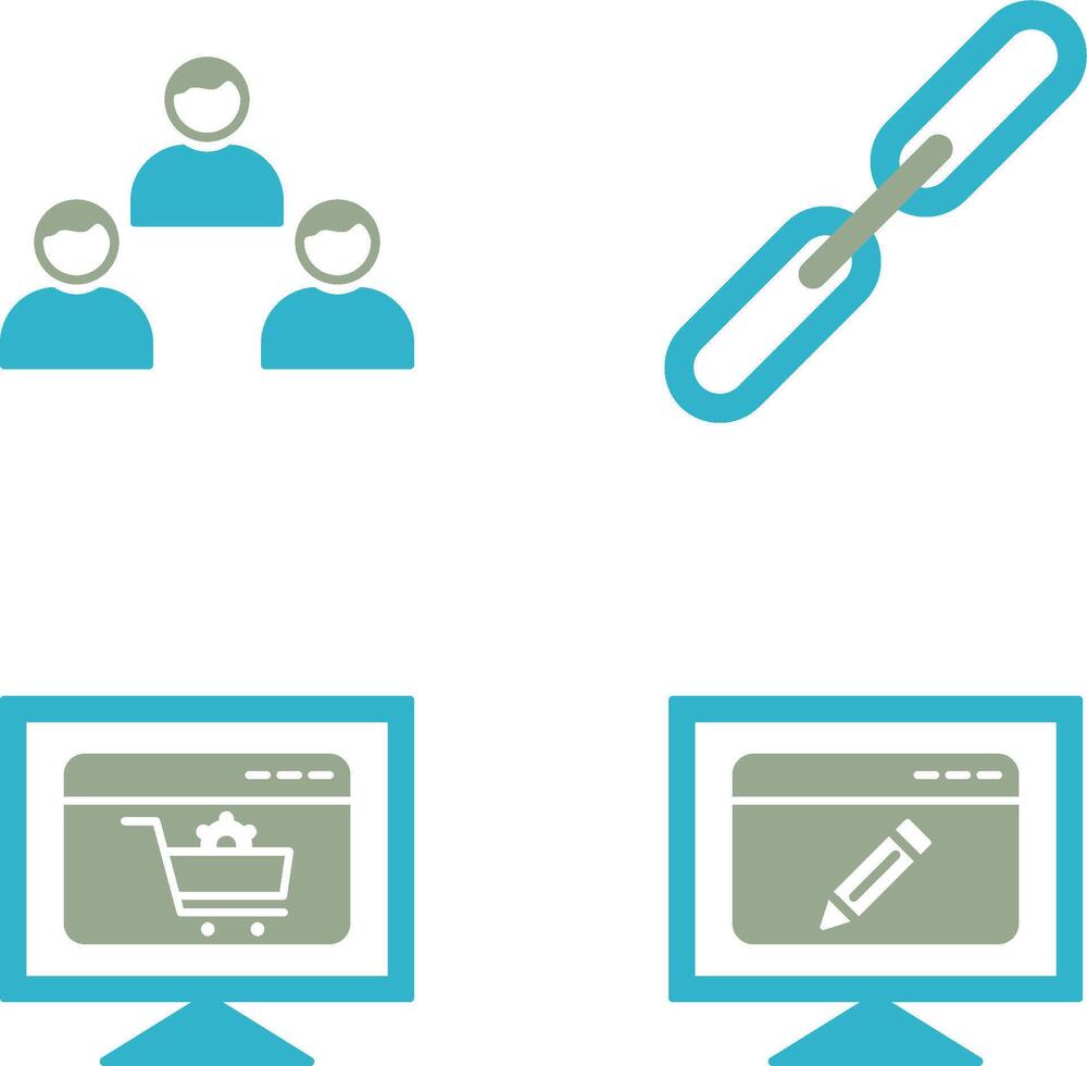 link building and team members Icon vector