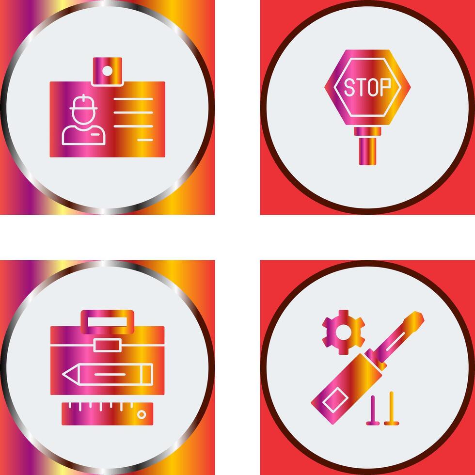 Identity Card and Stop Sign Icon vector