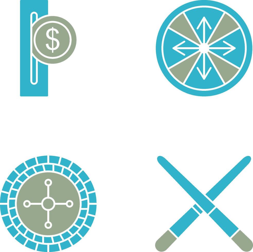 slot for coins and roulette With arrows Icon vector