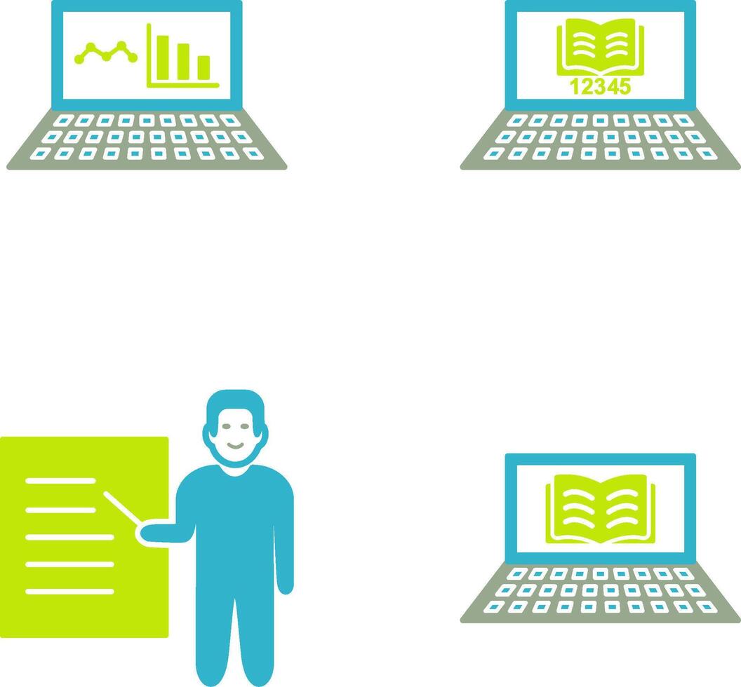 Online Stats and Online Study Icon vector