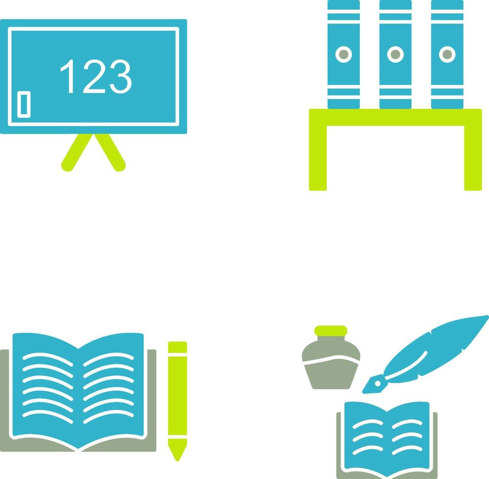 Classroom Board and Bookstand Icon vector