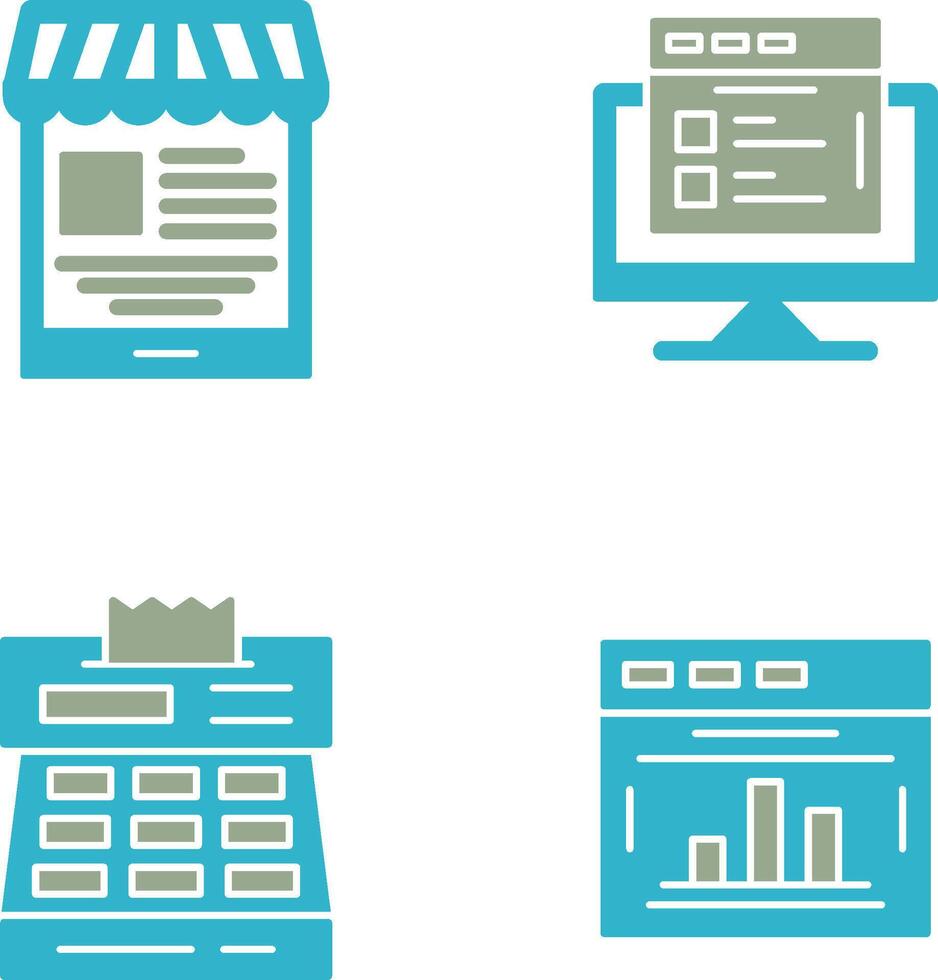 Mobile Shop and Search Product Icon vector